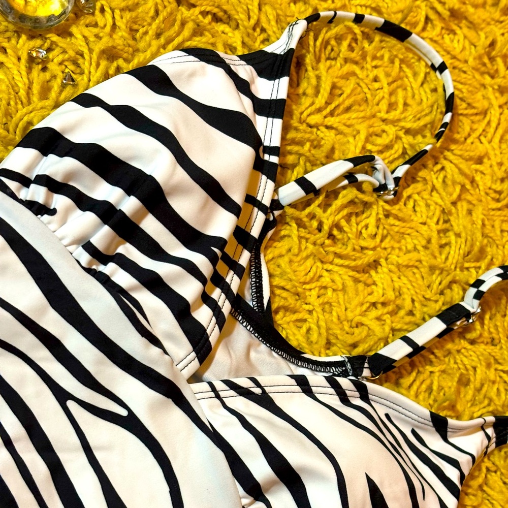 One-piece zebra bathing suit